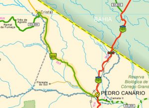 Mapa rodovia ES-209 Pedro 
