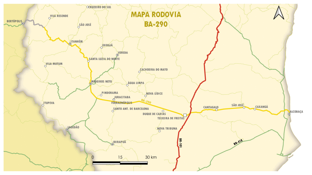 Mapa rodovia BA-290